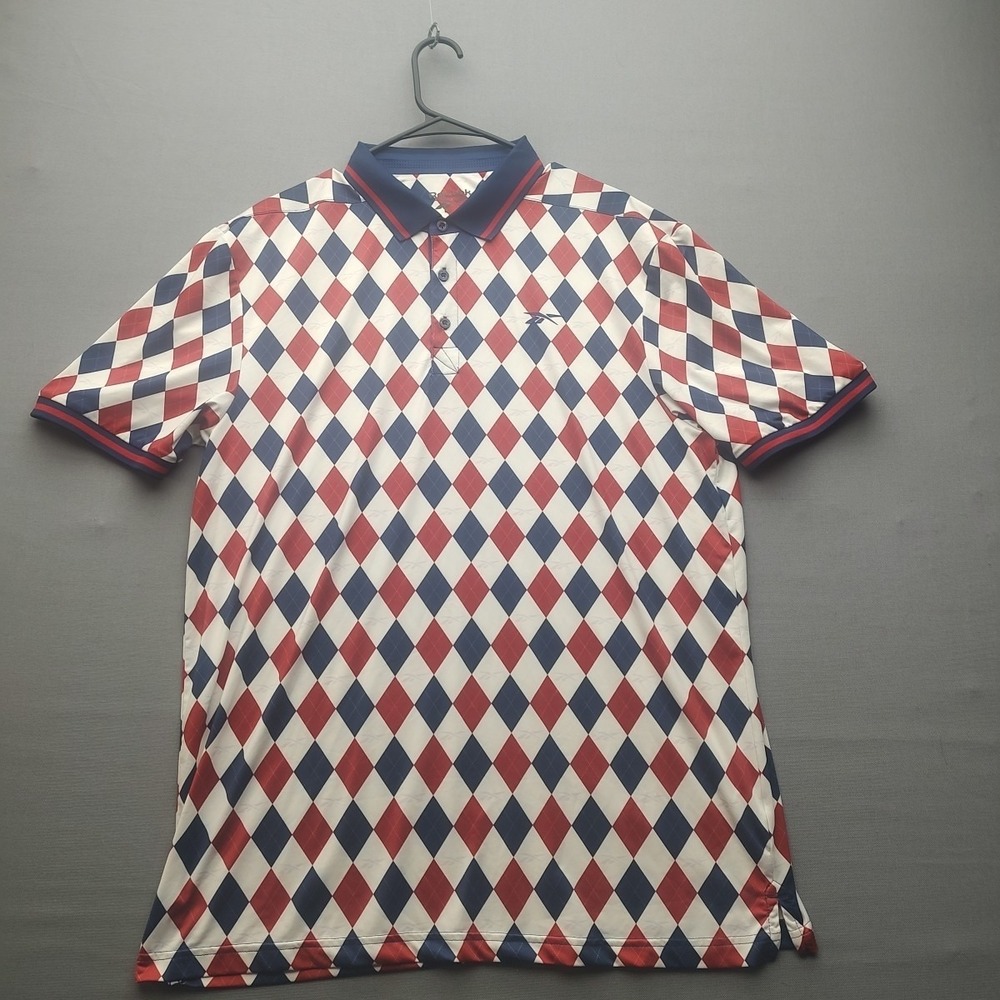 Reebok Men's Multicolor Golf Polo Short Sleeve Size Large